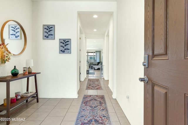 6548 E Via Arroyo Largo, Tucson, AZ 85756 - corridor with light tile patterned floors and recessed lighting