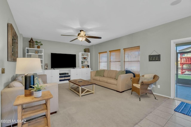 10391 E Malta St, Tucson, AZ 85747 - living area featuring ceiling fan and light tile patterned flooring