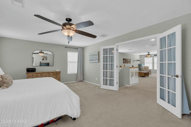 10391 E Malta St, Tucson, AZ 85747 - bedroom with visible vents, multiple windows, and french doors