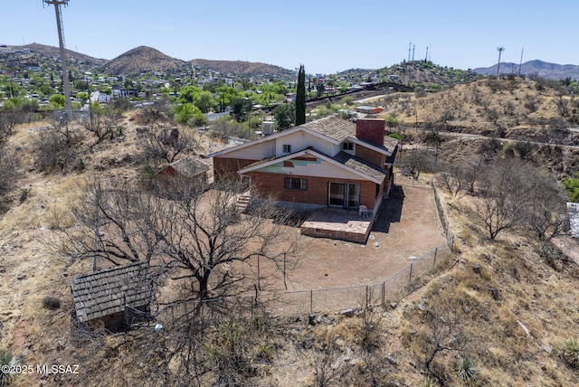 aerial view featuring a mountain view
