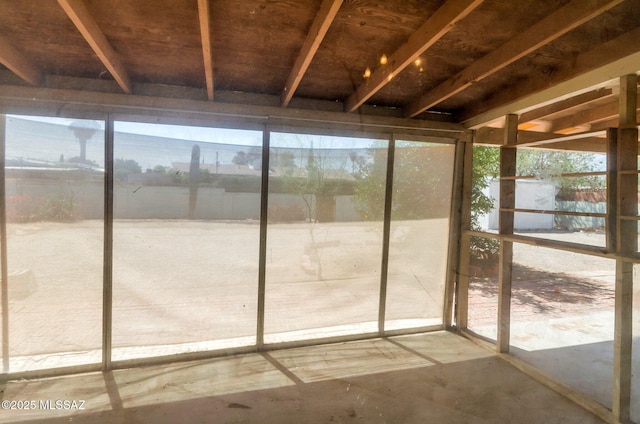 view of unfurnished sunroom