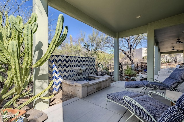 738 S Tohono Ridge Pl, Tucson, AZ 85745 - view of patio featuring a ceiling fan