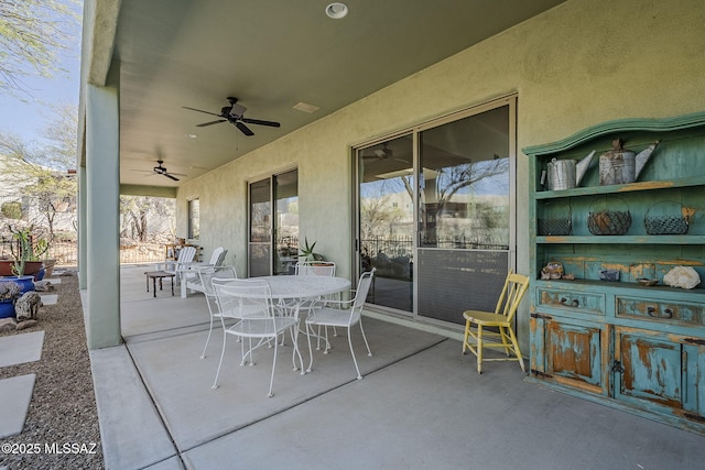 738 S Tohono Ridge Pl, Tucson, AZ 85745 - view of patio featuring a ceiling fan and outdoor dining space