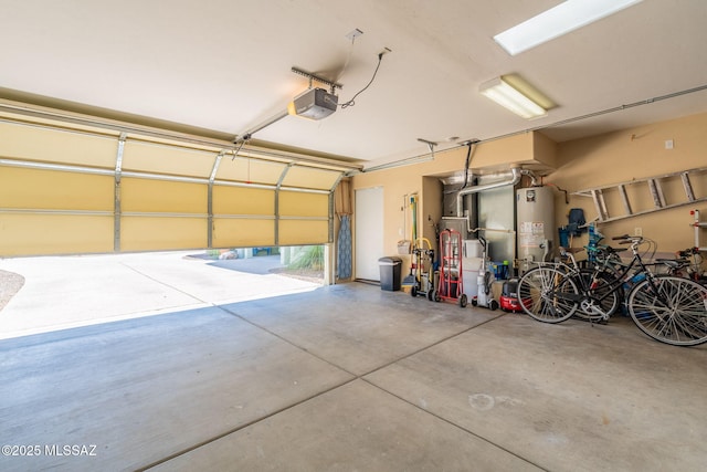 738 S Tohono Ridge Pl, Tucson, AZ 85745 - garage with gas water heater, a garage door opener, and heating unit