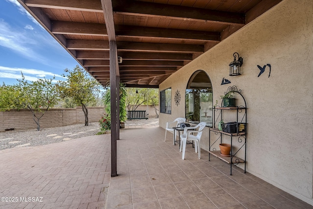 view of patio featuring a fenced backyard