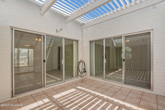 view of patio / terrace featuring a pergola