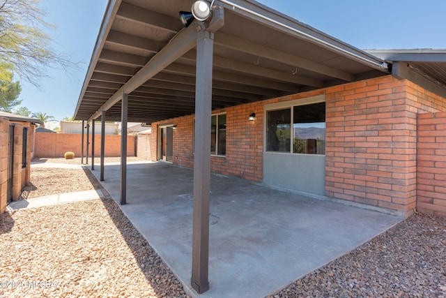 view of patio featuring a fenced backyard