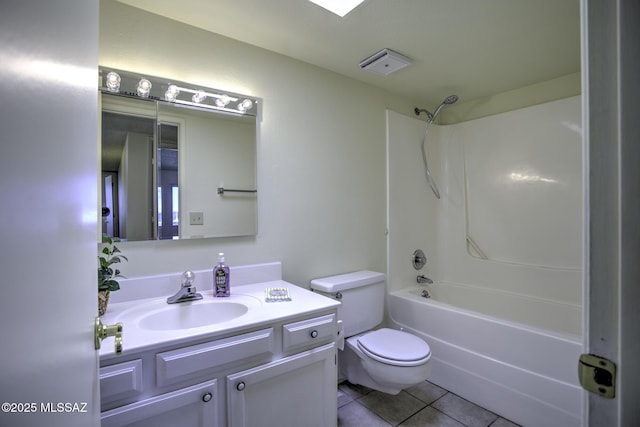 3061 W Avenida Cresta, Tucson, AZ 85745 - bathroom with tile patterned flooring, toilet, vanity, and shower / tub combination