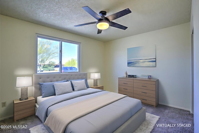 3061 W Avenida Cresta, Tucson, AZ 85745 - bedroom featuring light carpet, baseboards, and a ceiling fan