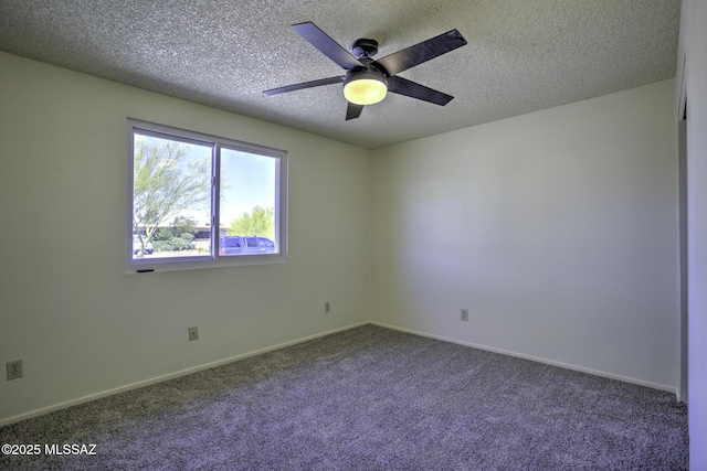 3061 W Avenida Cresta, Tucson, AZ 85745 - carpeted empty room featuring ceiling fan, a textured ceiling, and baseboards