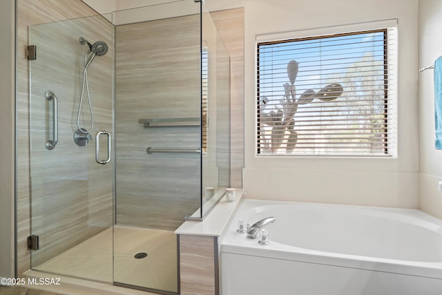 11460 N Palmetto Dunes Ave, Tucson, AZ 85737 - bathroom featuring a garden tub and a stall shower