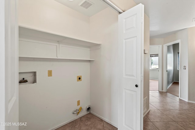 11460 N Palmetto Dunes Ave, Tucson, AZ 85737 - laundry area with tile patterned floors, hookup for an electric dryer, visible vents, washer hookup, and laundry area