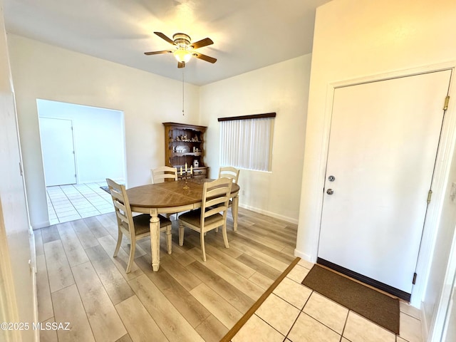 3021 E Dellwood Pl, Vail, AZ 85641 - dining space featuring a ceiling fan and light wood finished floors