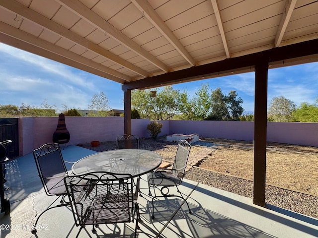 3021 E Dellwood Pl, Vail, AZ 85641 - view of patio / terrace with a fenced backyard and outdoor dining space