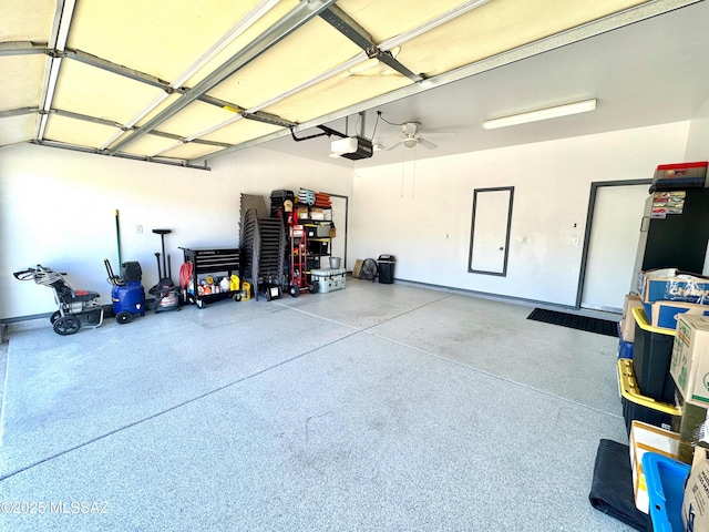 3021 E Dellwood Pl, Vail, AZ 85641 - garage featuring a garage door opener and ceiling fan