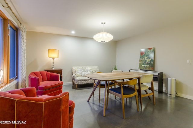 1321 N Norris Ave, Tucson, AZ 85719 - dining area with finished concrete floors, baseboards, and recessed lighting