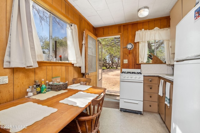 822 E Pomerene Rd, Benson, AZ 85602 - dining area with wood walls and light floors