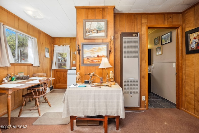 822 E Pomerene Rd, Benson, AZ 85602 - carpeted office space featuring a heating unit and wooden walls