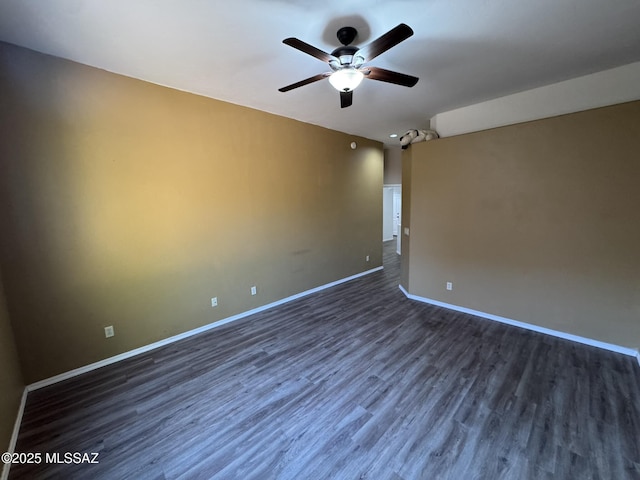 7456 E Placita Del Espiritu, Tucson, AZ 85715 - unfurnished room with ceiling fan, dark wood-style flooring, and baseboards
