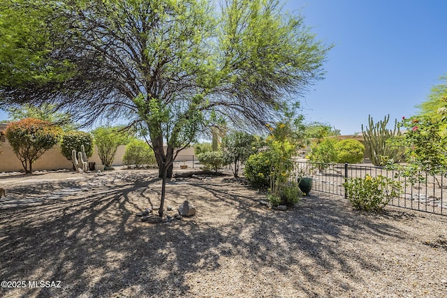 view of yard with fence