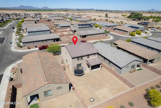 bird's eye view with a mountain view and a residential view