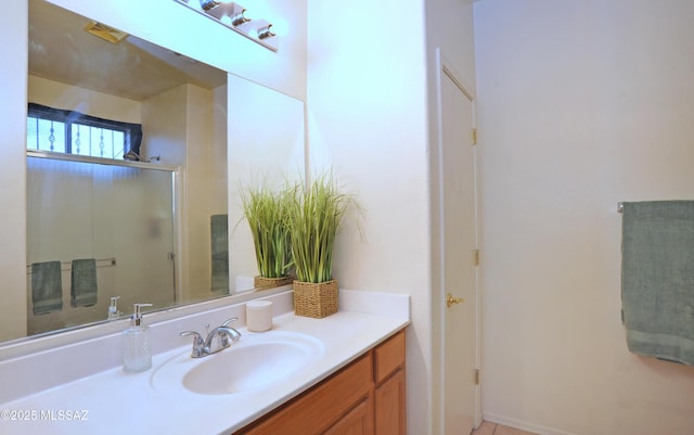 3581 W Avenida Vera Cruz, Tucson, AZ 85746 - bathroom with vanity and an enclosed shower