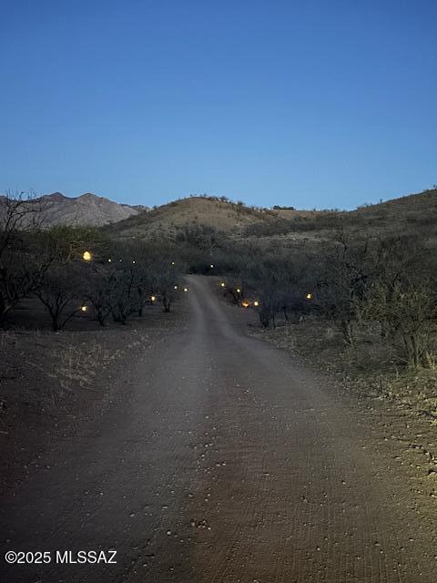 view of road with a mountain view