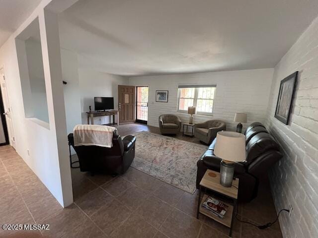view of tiled living room