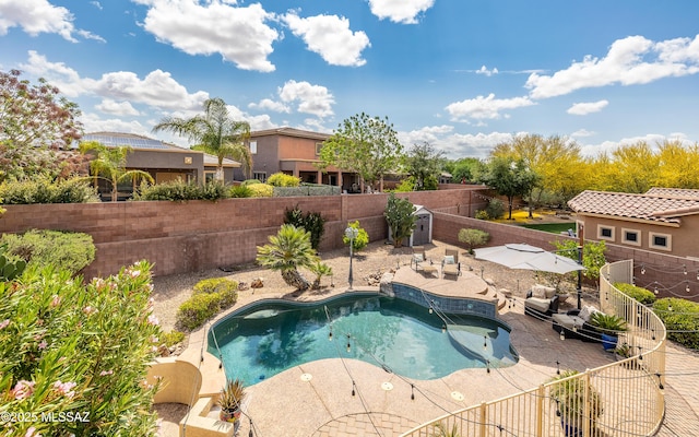 9125 S Crows Nest Ct, Tucson, AZ 85756 - view of pool featuring a fenced backyard and a patio area