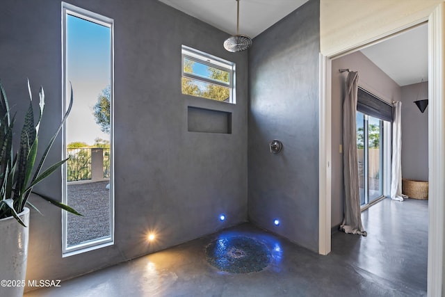 entryway with finished concrete flooring