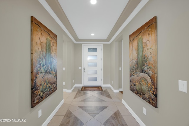 35605 S Overlook Dr, Saddlebrooke, AZ 85739 - entrance foyer featuring light tile patterned flooring, recessed lighting, and baseboards