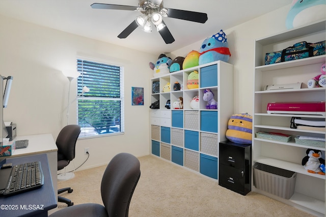 1985 S Mcconnell Dr, Tucson, AZ 85710 - office with a ceiling fan and carpet floors