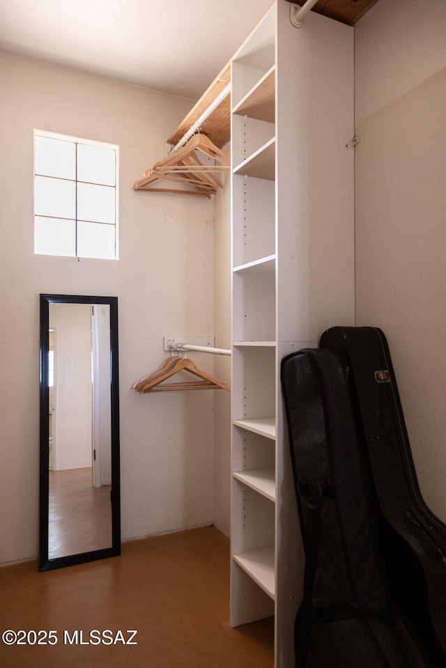 view of walk in closet