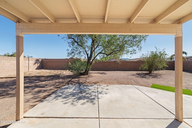 view of patio with a fenced backyard