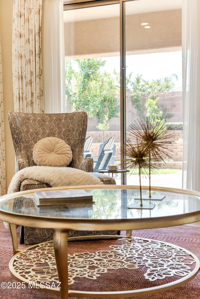 sitting room featuring a wealth of natural light