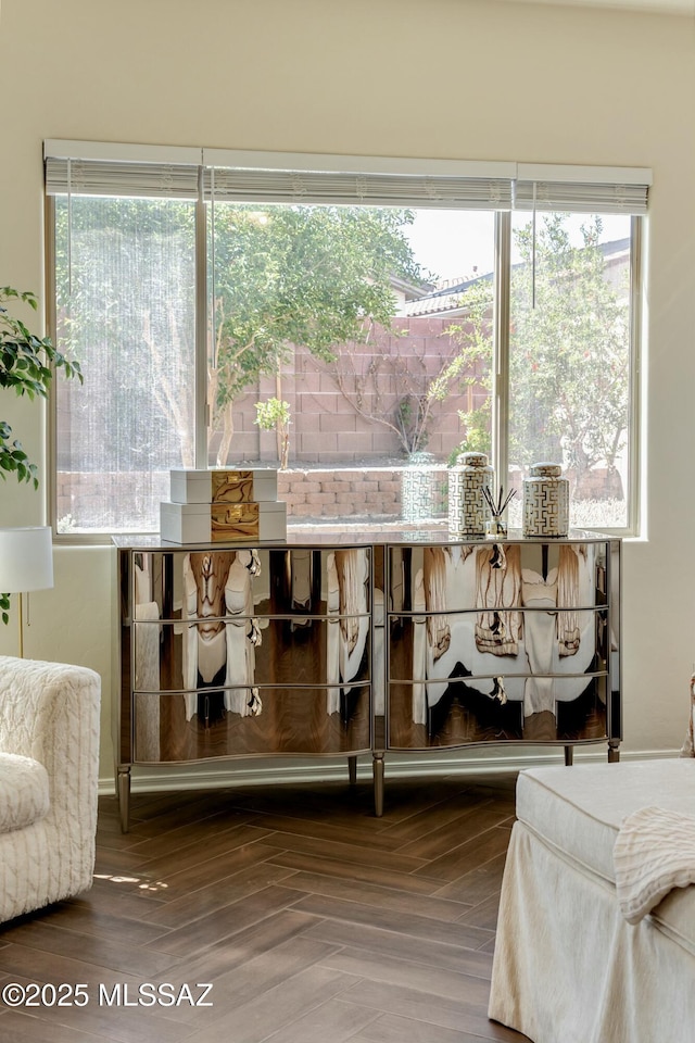 sitting room with a healthy amount of sunlight