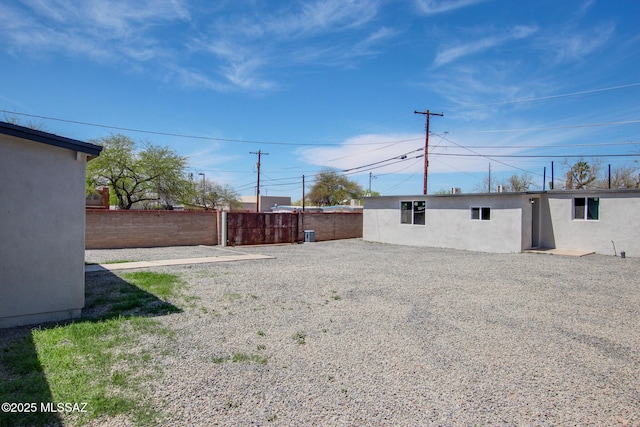 view of yard featuring fence