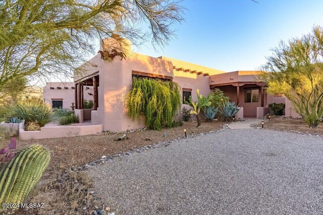 view of pueblo revival-style home