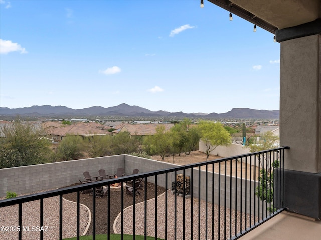 balcony with a mountain view