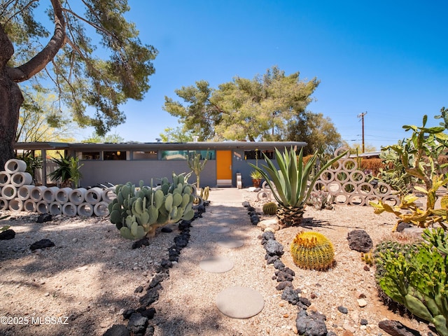view of mid-century modern home