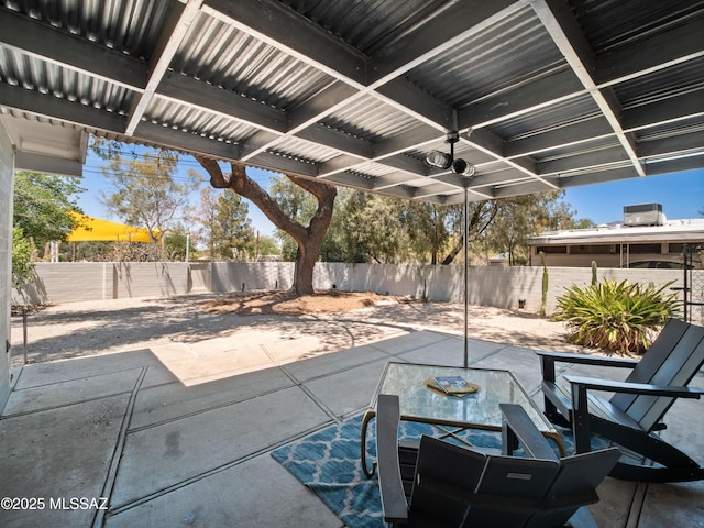 view of patio with a fenced backyard