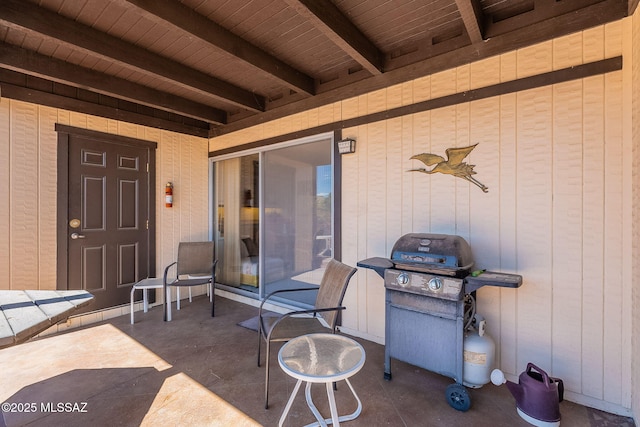 view of patio / terrace featuring a grill