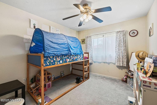 3969 W Pine Creek Way, Tucson, AZ 85745 - bedroom with carpet, a ceiling fan, and baseboards