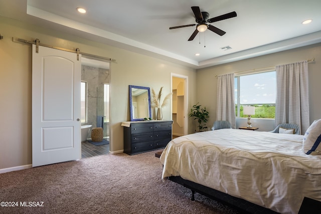 bedroom featuring visible vents, recessed lighting, baseboards, and carpet floors
