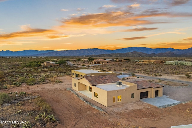 aerial view with a mountain view