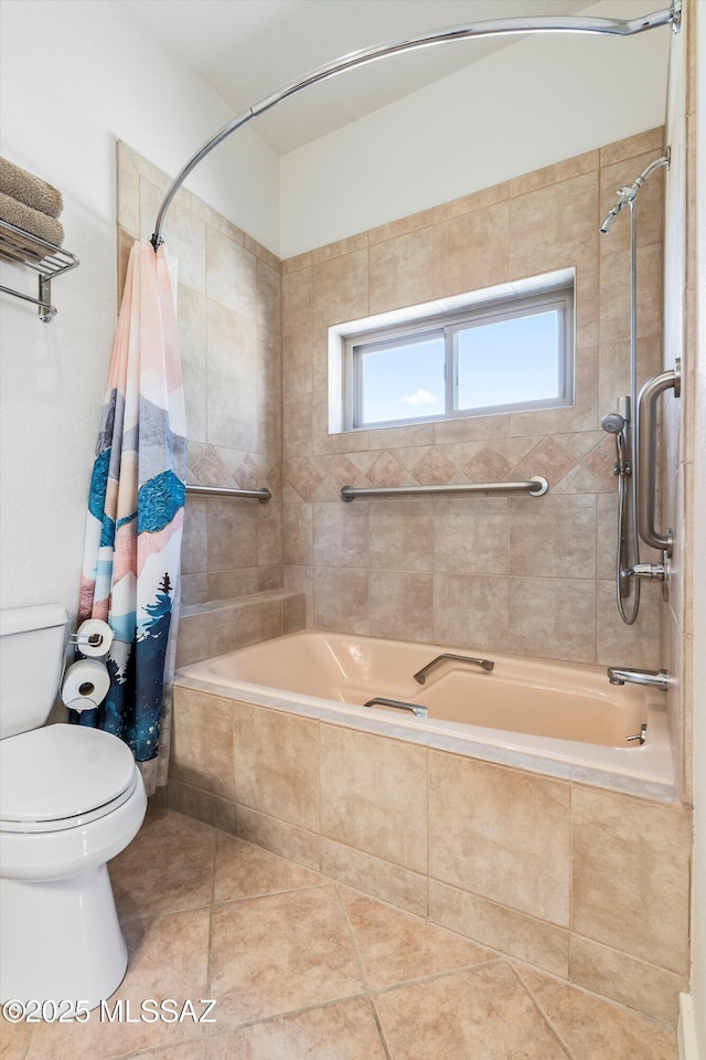 20 Buckskin Ln, Sonoita, AZ 85637 - full bathroom featuring tile patterned floors, toilet, and tiled shower / bath combo
