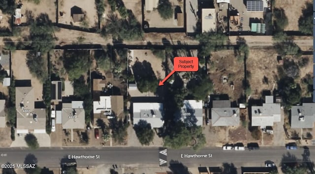 4825 E Hawthorne St, Tucson, AZ 85711 - aerial map of property and surrounding area with property parcel outlined