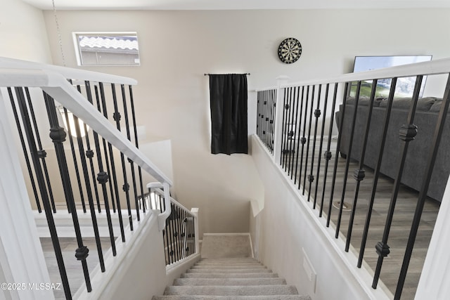 stairway with baseboards