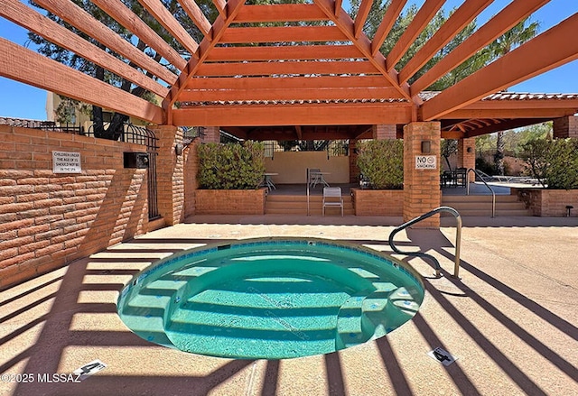 10127 E Achi, Tucson, AZ 85748 - view of patio / terrace with a community hot tub