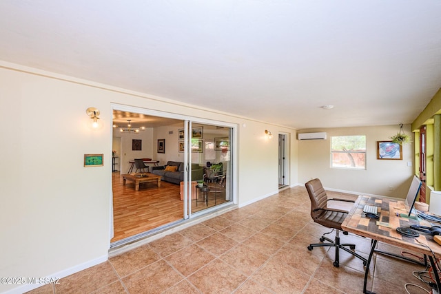 1652 W Roller Coaster Rd, Tucson, AZ 85704 - home office featuring a wall mounted air conditioner and baseboards